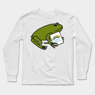 Frog Shows Support for Essential Employees with Rainbow Long Sleeve T-Shirt